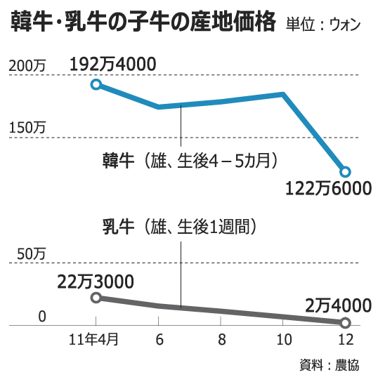 牛肉値下がりに飼料高騰、経営難にあえぐ肉牛農家 