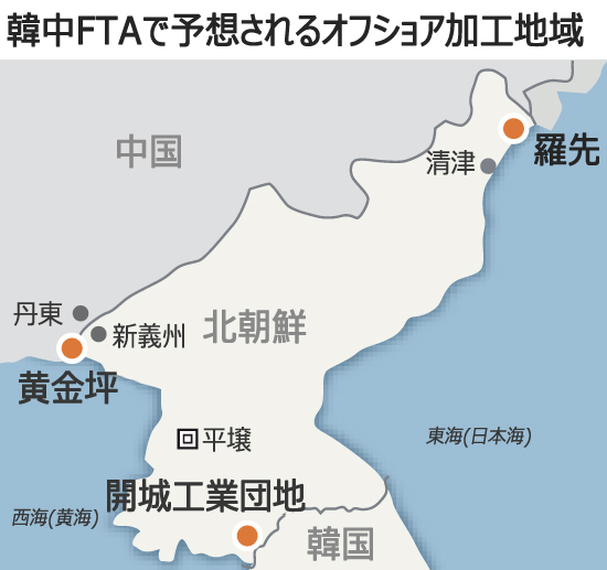 韓中FTA：羅先・黄金坪の編入構想が浮上