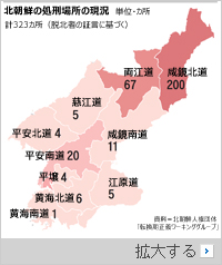 北朝鮮の公開処刑場、323カ所を確認