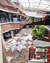 嶺南高校図書館3階の外壁落下、けが人なし　／大邱