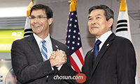 米国防相が「共同犠牲」を強調、韓国に防衛費分担金増額を要求　