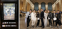 ▲映画『パラサイト』の日本での配給会社ビターズ・エンドが公開したポスター。右の写真は24日（現地時間）の米NBC『ザ・トゥナイト・ショー・スターリング・ジミー・ファロン』で、米ニューヨークのグランド・セントラル駅から4thアルバムのリード曲『ON』のパフォーマンスを初披露する男性アイドルグループ防弾少年団。中央の背が高い人物は同番組司会者のジミー・ファロン。写真提供＝Bitters End、NBC Andrew Lipovsky
