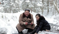 ▲昨年12月4日に公開された金正恩委員長と李雪主氏／聯合ニュース