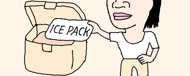 クーラーボックスに食品を入れておく時は