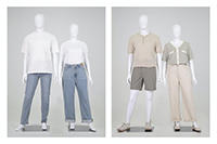 ▲ファッション・ブランド「SPAO（スパオ）」がオンラインコンテンツ制作会社「サンドボックス・ネットワーク」、ナチュラルサイズ・モデルの「チド」と共にファンディングを通じて製作した平均体形のマネキン。写真＝サンドボックス・ネットワーク