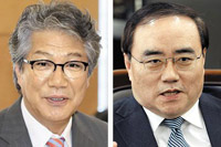 ▲金基正院長（左）、金星煥元次官 