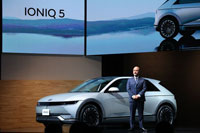 ▲現代自動車は今年2月、日本の乗用車市場への再進出を宣言し、「アイオニック5」を発表した。／現代自動車提供 