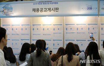 ▲写真＝「2019第2回航空産業就職博覧会」を訪れた求職者たち／NEWSIS