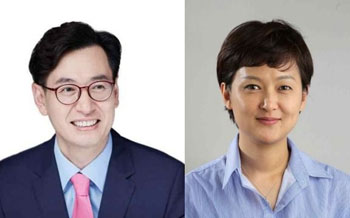 ▲ソン・ヨンテク弁護士＝写真左＝と金秀恵（キム・スヘ）元クーパン広報室長＝同右＝　写真＝首相室