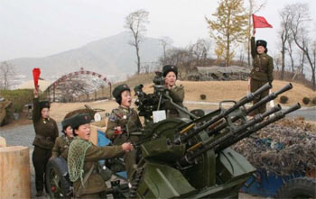 ▲北朝鮮の主力兵器14.5ミリ対空高射機関銃ZPU-4／朝鮮DB
