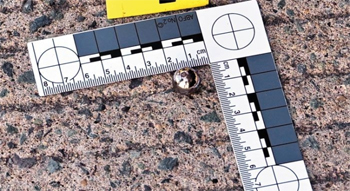 ▲直径1.5センチの鉄球。／写真＝釜山警察庁