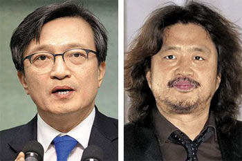 ▲金宜謙氏（左）と金於俊氏