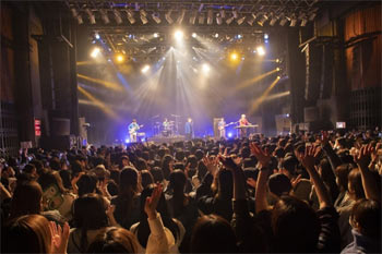 ▲昨年11月、渋谷で韓国の新人ミュージシャン5組を集めて開催した「KOREA SPOTLIGHT @JAPAN」公演で、日本現地の観客1500人が歓呼している様子。／写真＝韓国コンテンツ振興院