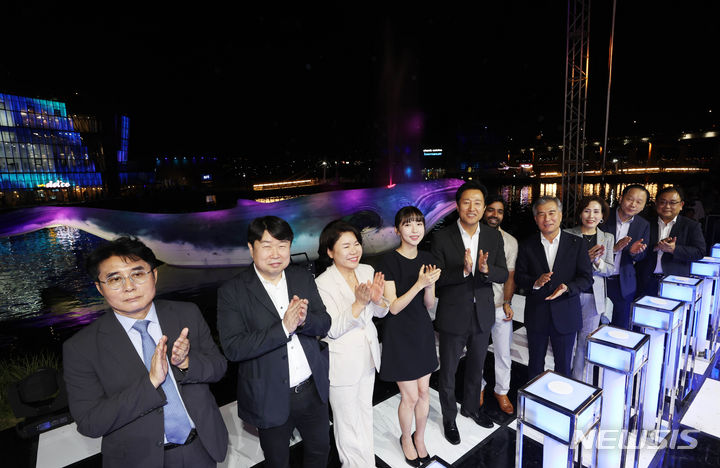 ソウルの夜空を彩るドローン