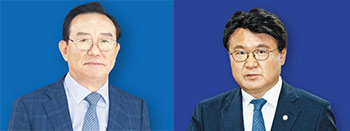 ▲写真＝宋哲鎬元市長と黃雲夏議員