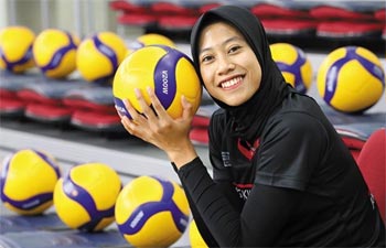 ▲インドネシア出身のイスラム教徒で、今シーズン韓国女子バレーボール界に新風を巻き起こしているメガ。／シン・ヒョンジョン記者