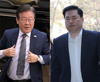 ▲李在明・民主党代表とユ・ドンギュ元城南都市開発公社企画本部長。／ナム・ガンホ記者