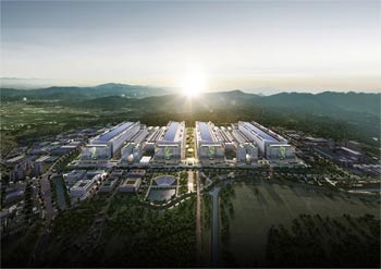 ▲SKハイニックスが京畿道竜仁市遠三面で建設計画を進める半導体クラスターの鳥瞰図／SKハイニックス提供
