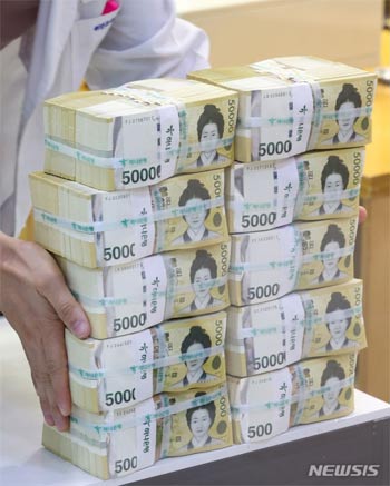 ▲韓国の5万ウォン紙幣／NEWSIS
