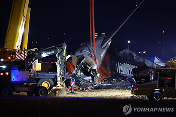 韓国旅客機事故　１７６人死亡・３人不明＝2人救助