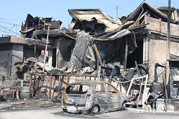 「怪物山火事」が通り過ぎた後の盈德
