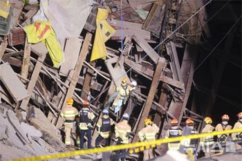 地下鉄トンネル崩落事故発生から五日目　行方不明の50代作業員を遺体で発見　／京畿道・光明