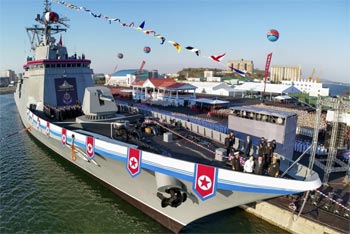 3日前に進水式を終えた北朝鮮の最新駆逐艦がミサイル試射成功…派兵の見返りにロシアから技術供与を受けたか