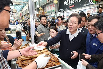 ▲共に民主党の李在明（イ・ジェミョン）大統領候補　／聯合ニュース