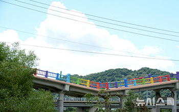 集中豪雨で曲がった橋