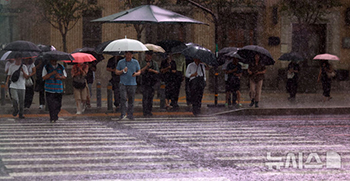豪雨注意報が発令されたソウル