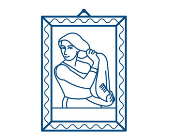 【アルゼンチンで購入】「新しい灯」20×29 アルゼンチン人画家作 なぜこんなところに？ アルゼンチンの不動産販売広告に写り込ん