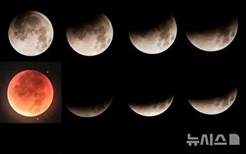 済州島の上空で観測された皆既月食