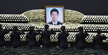 ▲15日に行われたイ・ジェソク警査の告別式。写真＝news 1