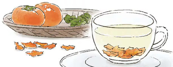 甘柿の皮を干してお茶に