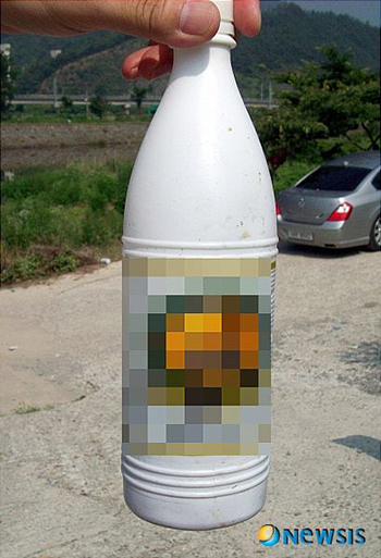 ▲順天の殺人事件で使われた「毒劇物マッコリ」。／NEWSIS