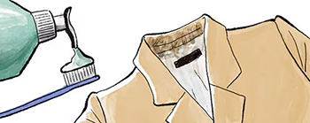 コートの襟汚れはシャンプーで