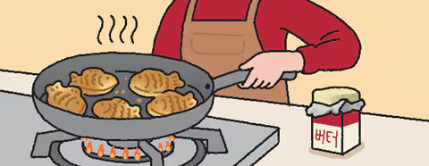 冷めたたい焼きはフライパンで