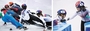 ▲2018年平昌冬季五輪ショートトラック女子1000メートル決勝で、チェ・ミンジョン＝左の写真の一番右＝が沈錫希の横をアウトコースから追い越そうとしたところで衝突・転倒した場面。右の写真は試合直後、沈錫希がチェ・ミンジョンに謝罪している様子。写真＝オ・ジョンチャン記者 
