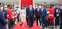 韓国大統領夫妻、カンボジアのプノンペンに到着