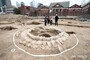 日帝強占期に取り壊された徳寿宮セン源殿領域の発掘調査現場