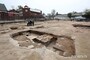 日帝強占期に取り壊された徳寿宮セン源殿領域の発掘調査現場