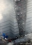 火災が発生したオフィステル駐車タワー　／釜山
