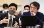 ▲韓東勲法相（左の写真）と、「清潭洞酒席疑惑」を提起した金宜謙「共に民主党」議員。