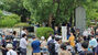 ▲2020年9月1日、東京の横網町公園で開かれた関東大震災97周年朝鮮人犠牲者追悼式で、僧侶がお経を上げている様子。／写真＝イ・テドン記者