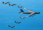 ▲韓国、米国、日本の空軍は22日、韓半島南部の韓日防空識別圏（ADIZ）が重なる空域で合同軍事演習を行った。／米空軍