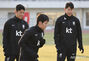 練習するサッカー韓国代表の李康仁、ソン・フンミン、黄喜燦　／ソウル