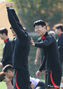 練習中のサッカー韓国代表チームの選手たち