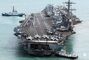 米空母「カール・ビンソン」、釜山出港