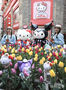 エバーランドのチューリップ祭り、サンリオのキャラクターと共に