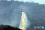 山火事現場でヘリコプターが鎮圧活動　／慶尚南道